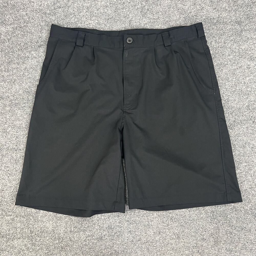 Vintage Under Armour Shorts Mens 38 Black Pleated High Rise Performance Golf - Picture 2 of 11